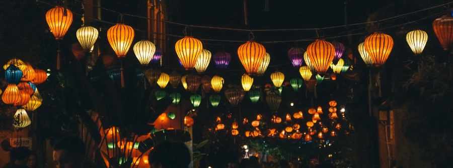 1 of 2, Lanterns hanging in Hội An, Quang Nam Province, Vietnam