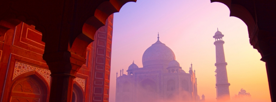 4 of 7, Taj mahal, Agra, India at sunset
