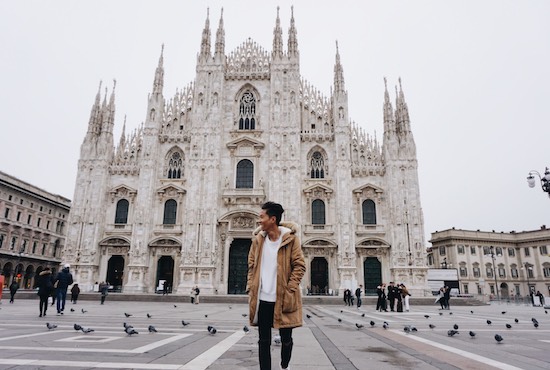 student at Duomo di Milano in Milan Italy