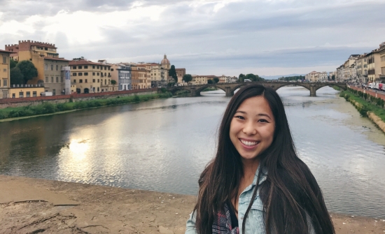 student smiling in Florence Italy