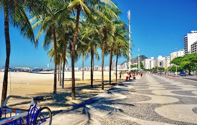Beach walkway at Copacabana, Rio de Janeiro, Brazil