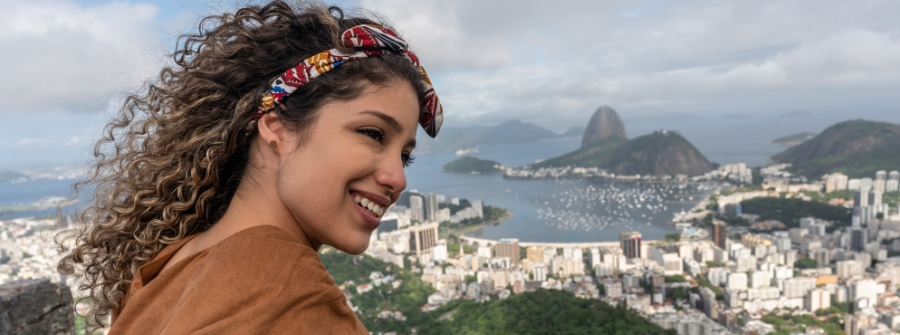 4 of 4, Happy woman sightseeing in Rio de Janeiro