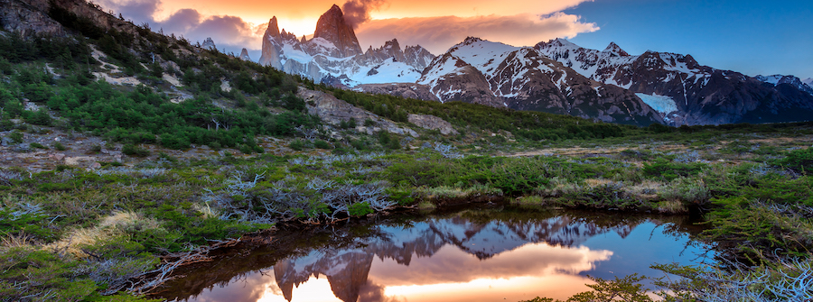 1 of 6, Reflection of Mt Fitz Roy in the water, Los Glaciares